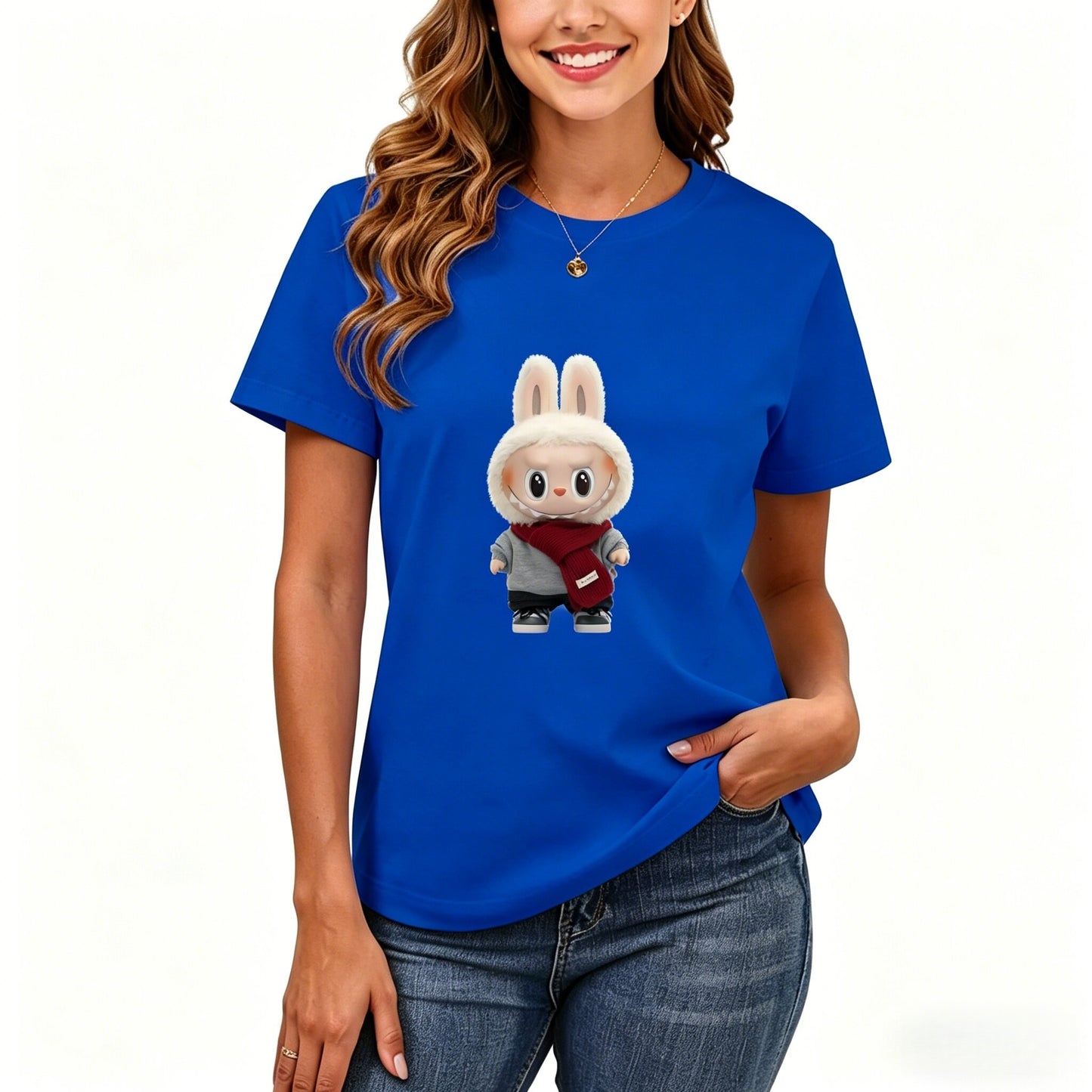 200GSM Women Premium Pure Cotton Graphic Print T Shirt Casual Crew Neck Short Sleeve Fashion Printed Ladies Daily Tops 104