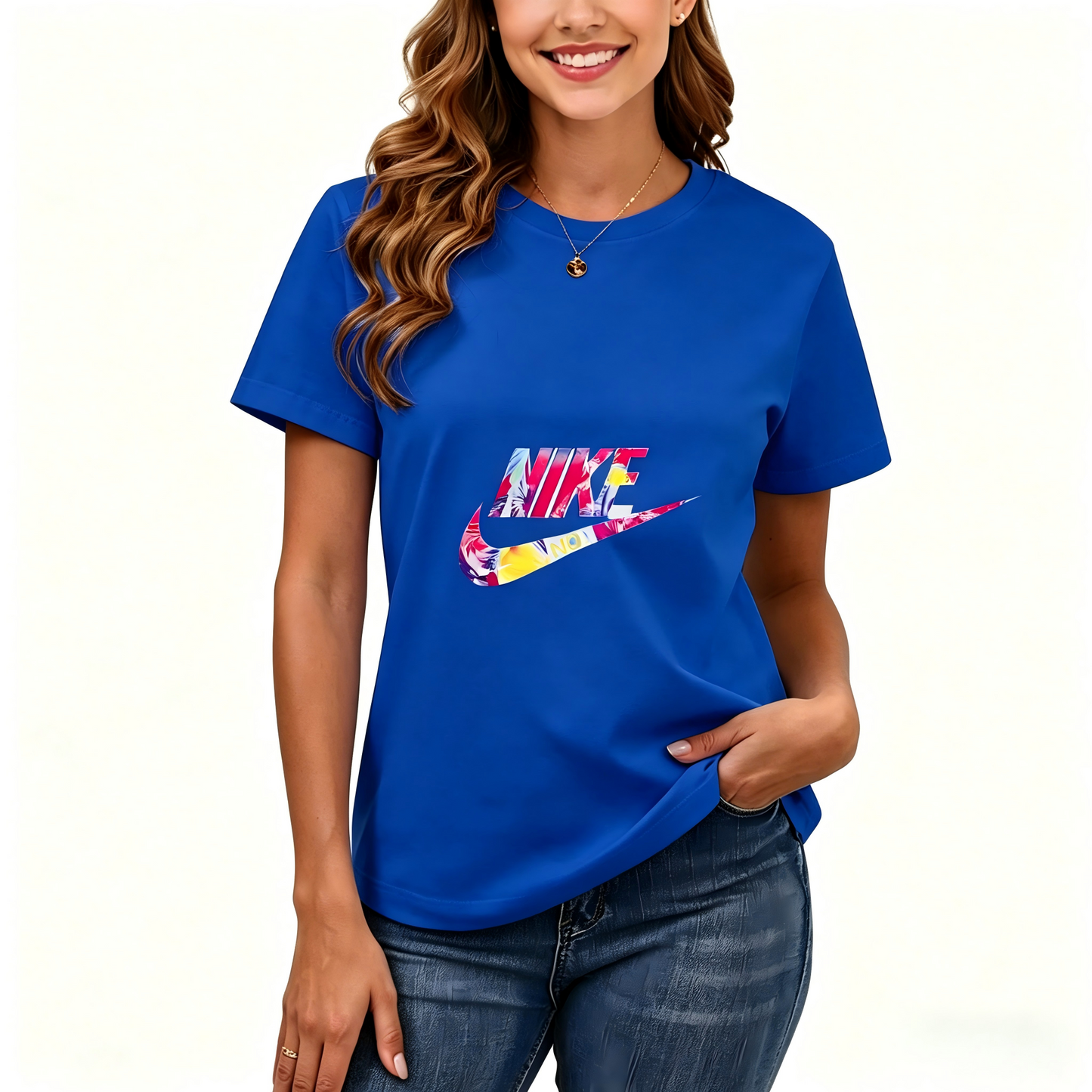 Women's Loose Fit Printed T-shirt | 200GSM Soft Breathable Cotton, Trendy Pattern for Daily & Outdoor Use 130