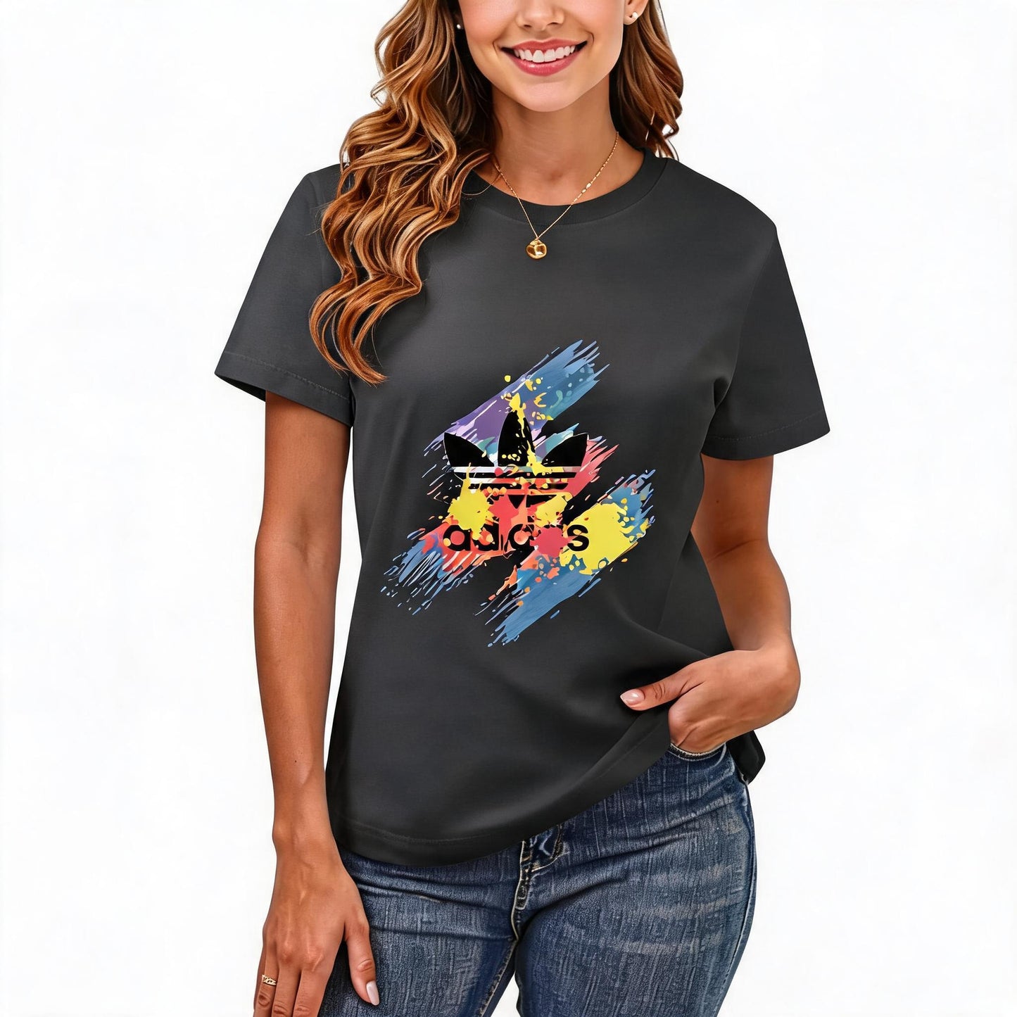 Women's Loose Fit Printed T-shirt | 200GSM Soft Breathable Cotton, Trendy Pattern for Daily & Outdoor Use 120