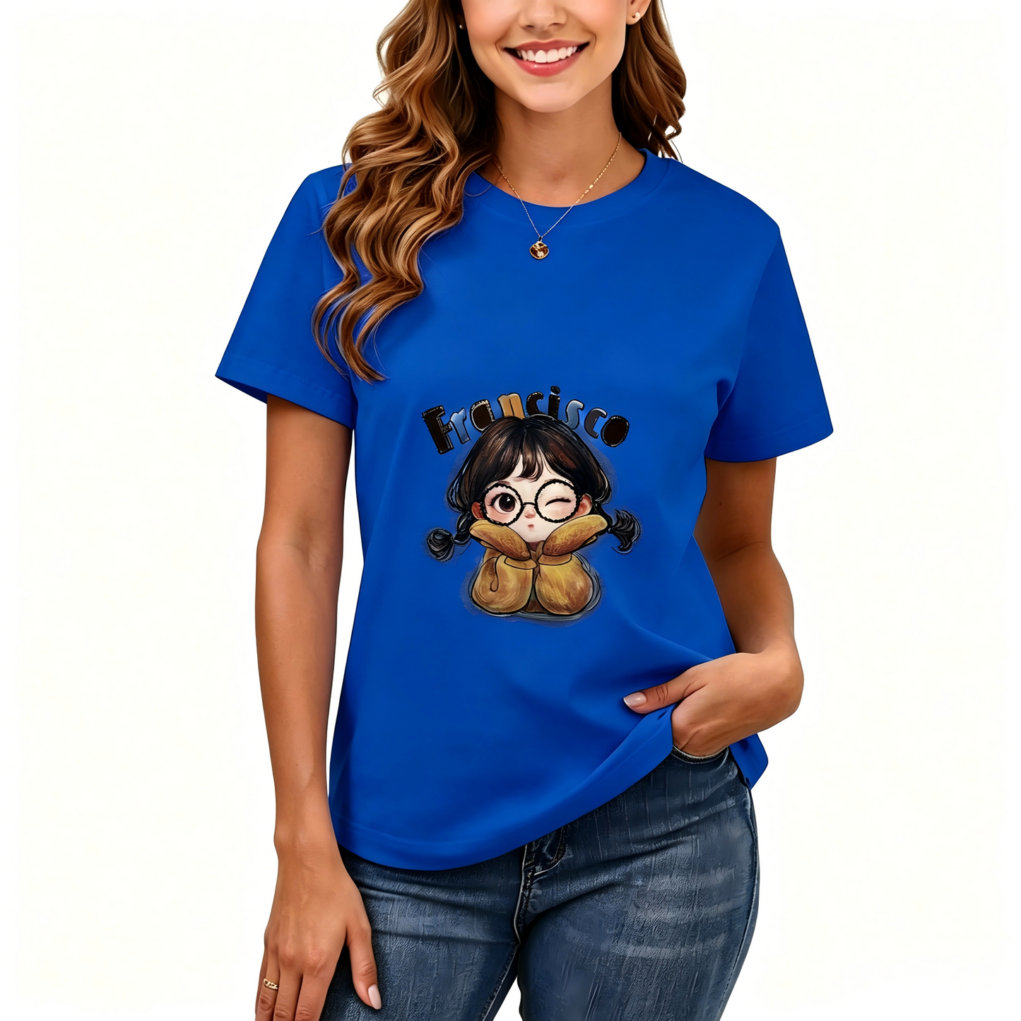 Women's Loose Fit Printed T-shirt | 200GSM Soft Breathable Cotton, Trendy Pattern for Daily & Outdoor Use 136