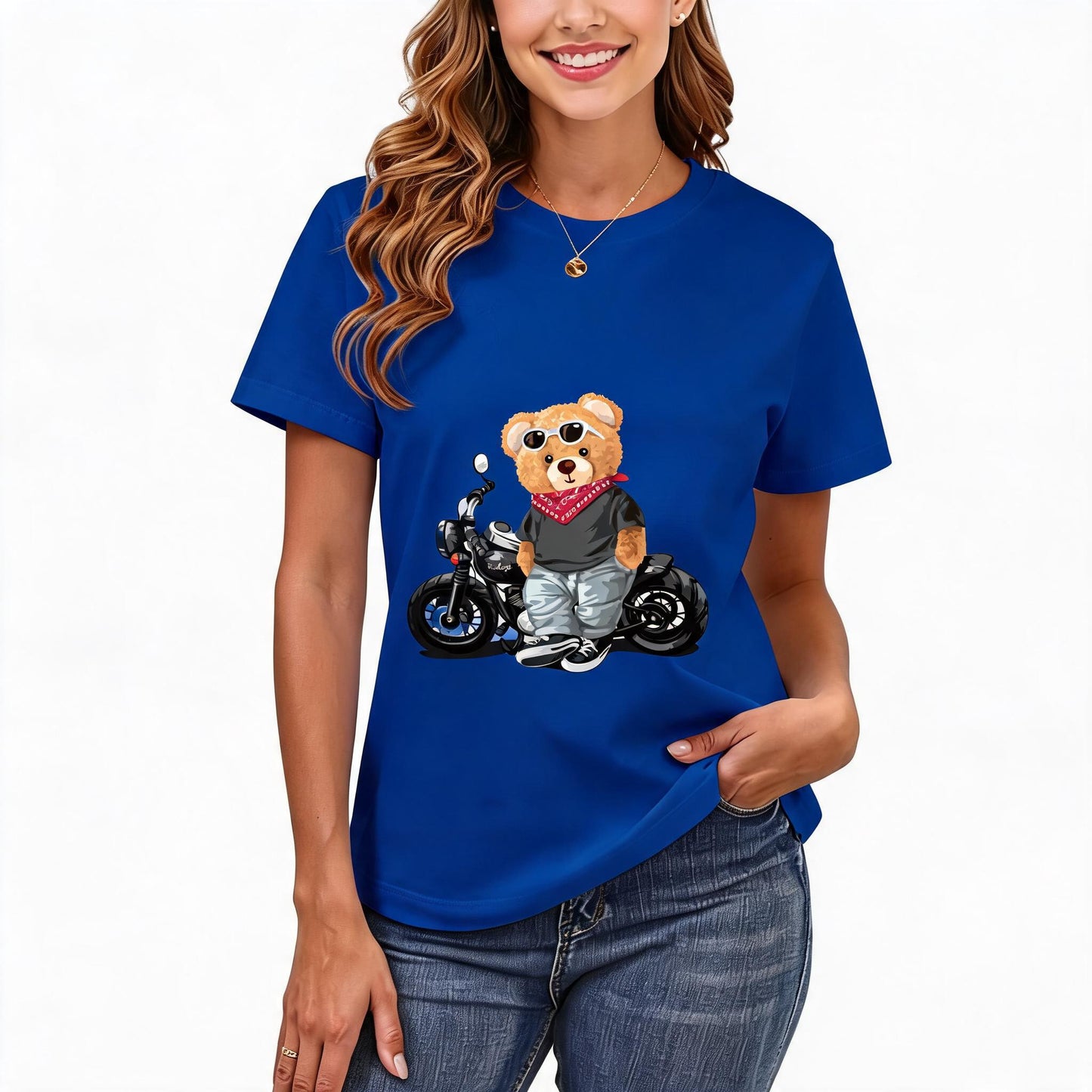 200GSM Women Premium Pure Cotton Graphic Print T Shirt Casual Crew Neck Short Sleeve Fashion Printed Ladies Daily Tops 101