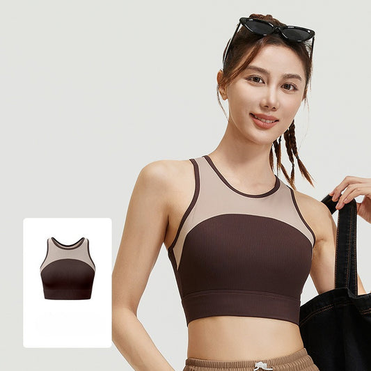 Women’s Yoga Tank Top with Integrated Contour Chest Pads, Breathable Athletic Top for Running Gym & Daily Fitness Workouts