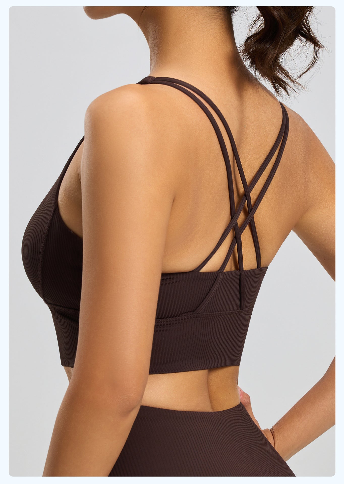 Women’s Striped Compression Fitted Sports Bra Vest, Integrated Contour Cups Cutout Racerback Active Tank for Yoga & Fitness Workouts