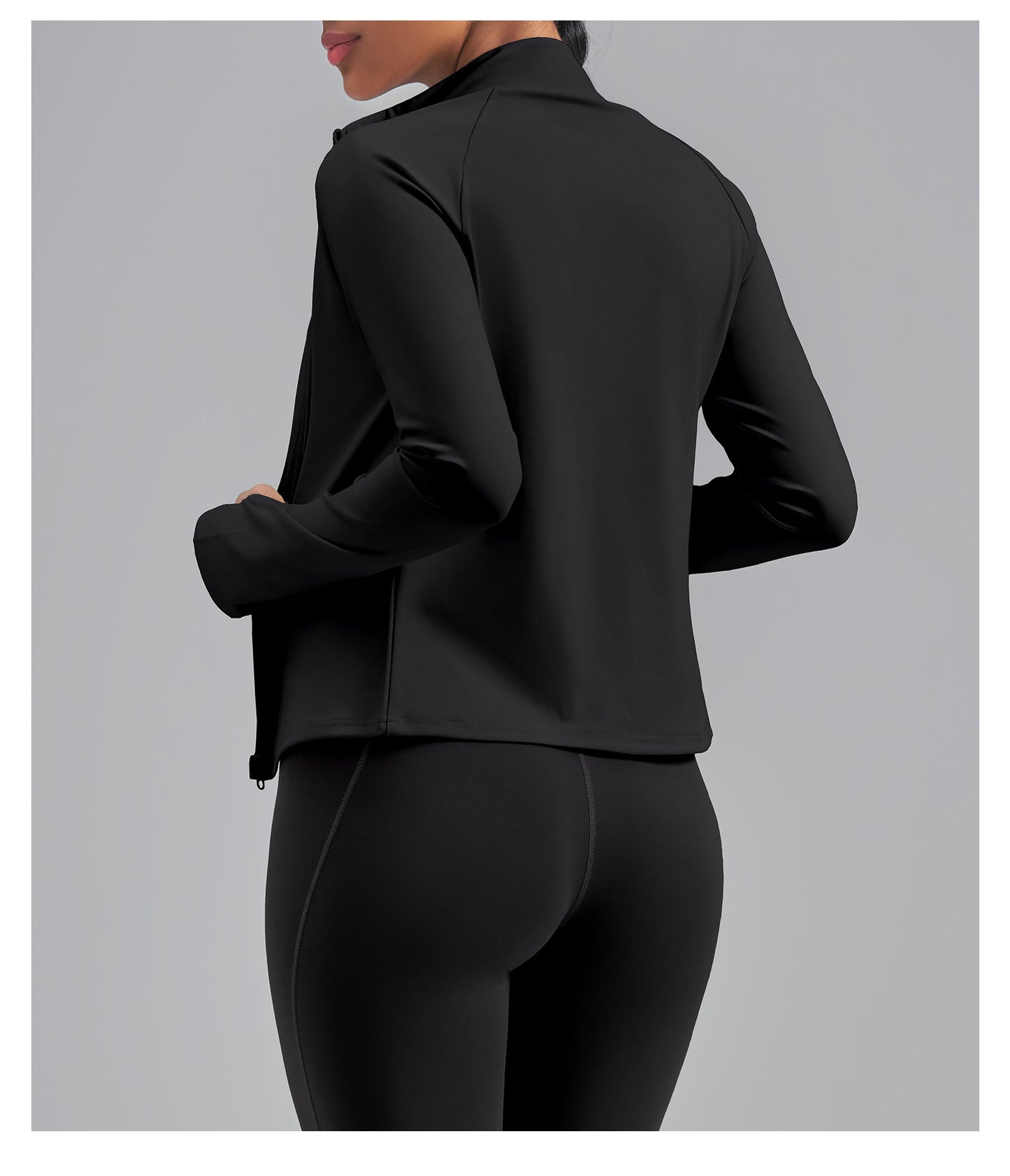 Women’s Color Block Yoga Jacket, Stretchy Fabric Sports Top for Fitness Workout Training