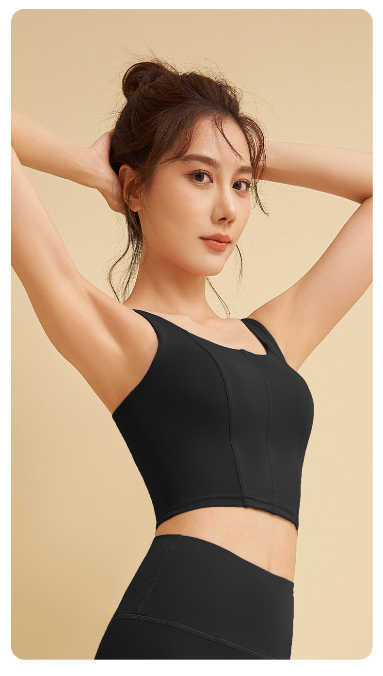 New High-Support Sports Bra, Shock-Absorbent Workout Top, Women's Compression Yoga Fitness Tank