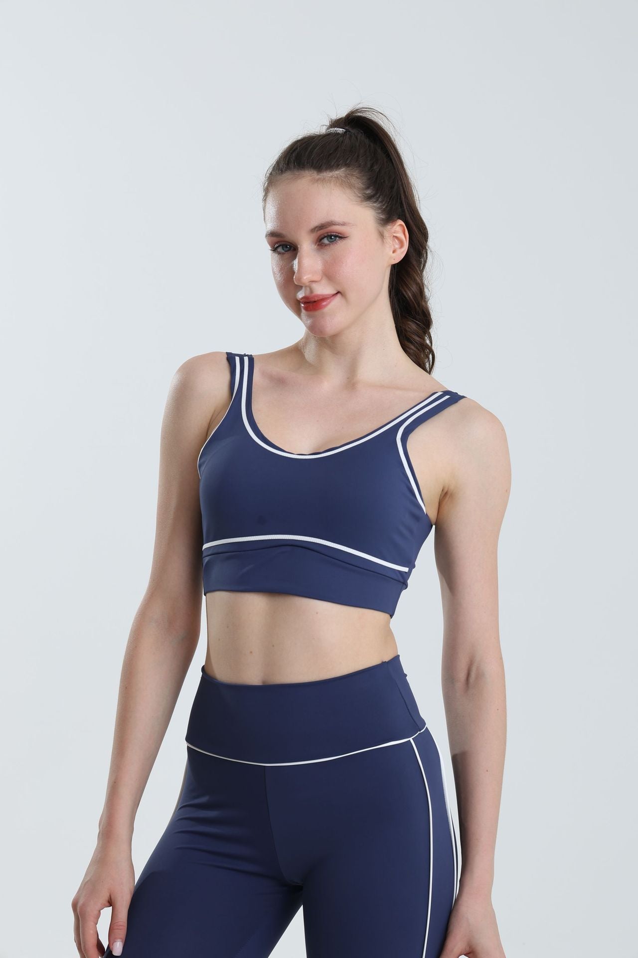 Women’s 2 Piece Stretch Yoga Outfit Set, Sexy Cutout Back Sports Bra Matching High Waist Tummy Control Hip Lifting Leggings, Breathable Workout Fitness Activewear for Gym & Daily Use