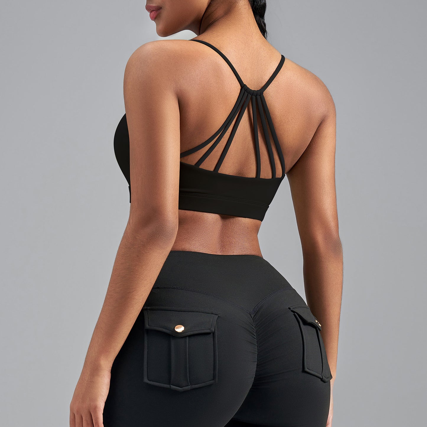 Women's Summer Color Block Sports Bra, High Impact Shockproof Push Up Beauty Back Yoga Workout Top for Running Fitness