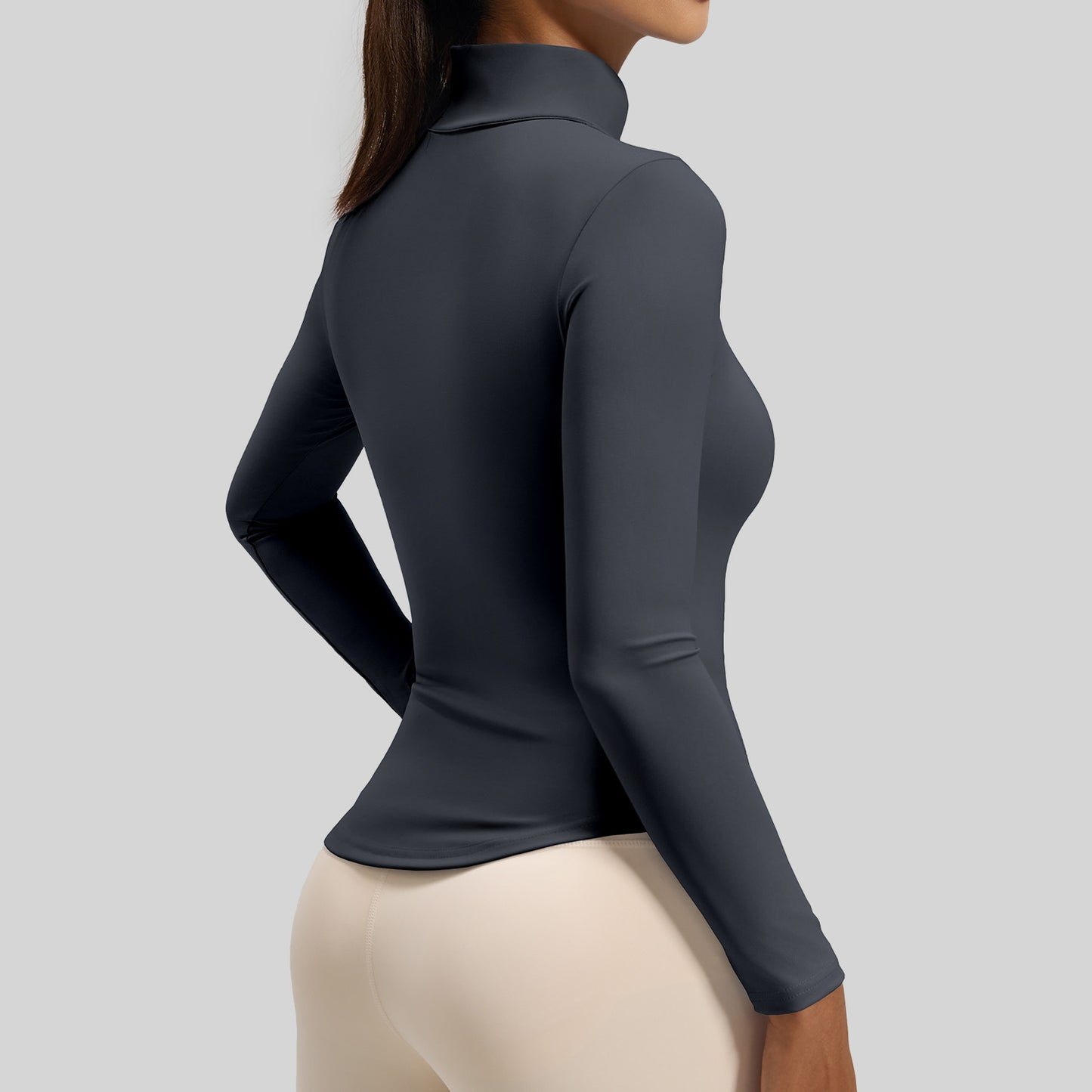 Women’s Half Zip Yoga Top, Smooth Gentle Skin Friendly Lightweight Seamless Breathable Regular Fit Sports Workout Shirt for Running & Daily Fitness