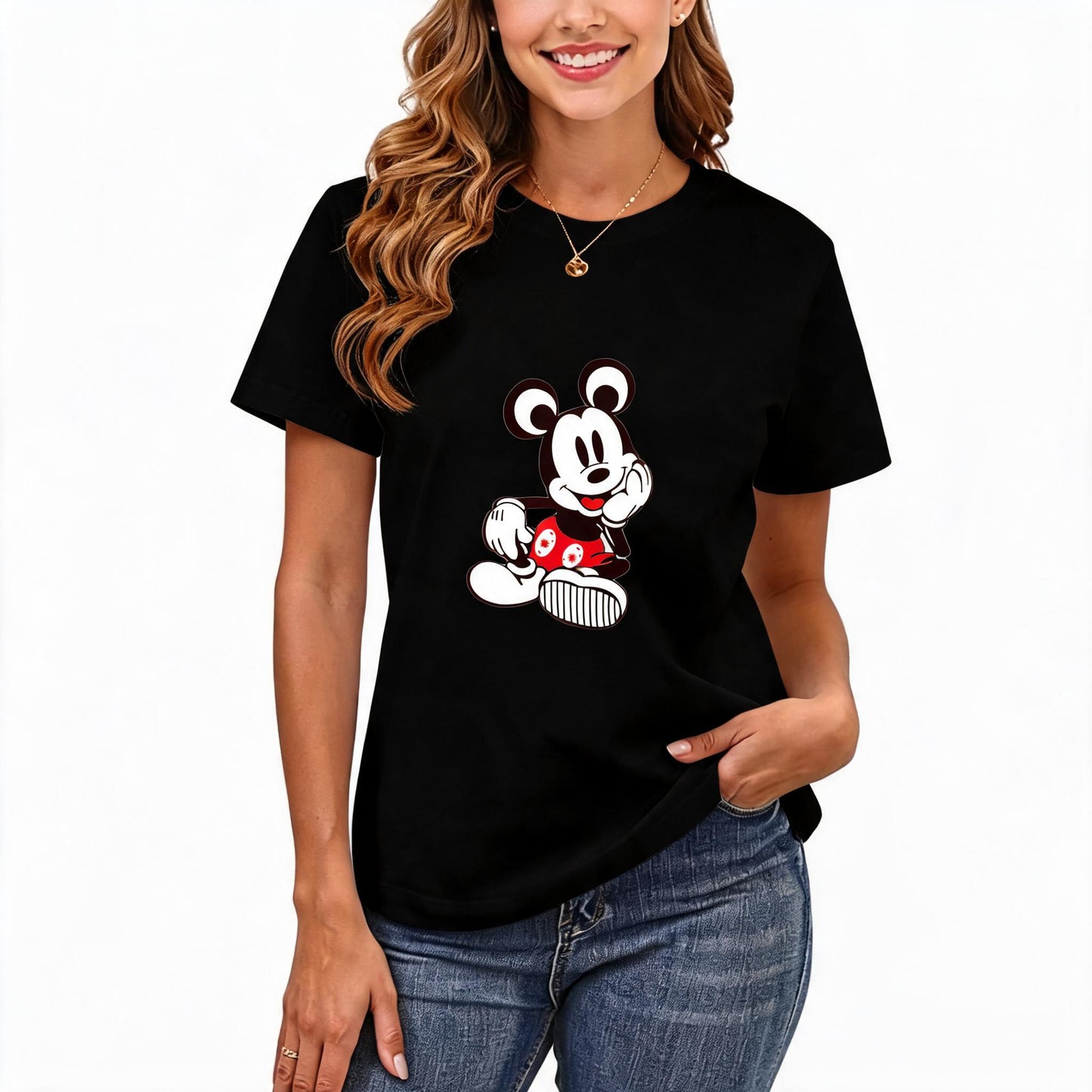 Women's Loose Fit Printed T-shirt | 200GSM Soft Breathable Cotton, Trendy Pattern for Daily & Outdoor Use 116