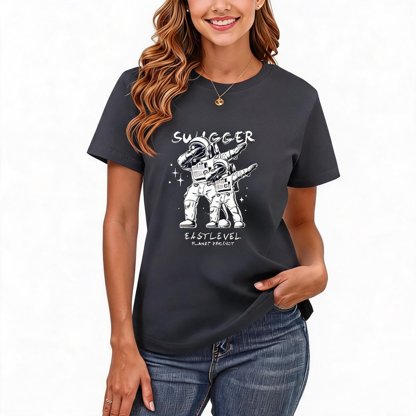 Women's Loose Fit Printed T-shirt | 200GSM Soft Breathable Cotton, Trendy Pattern for Daily & Outdoor Use 124