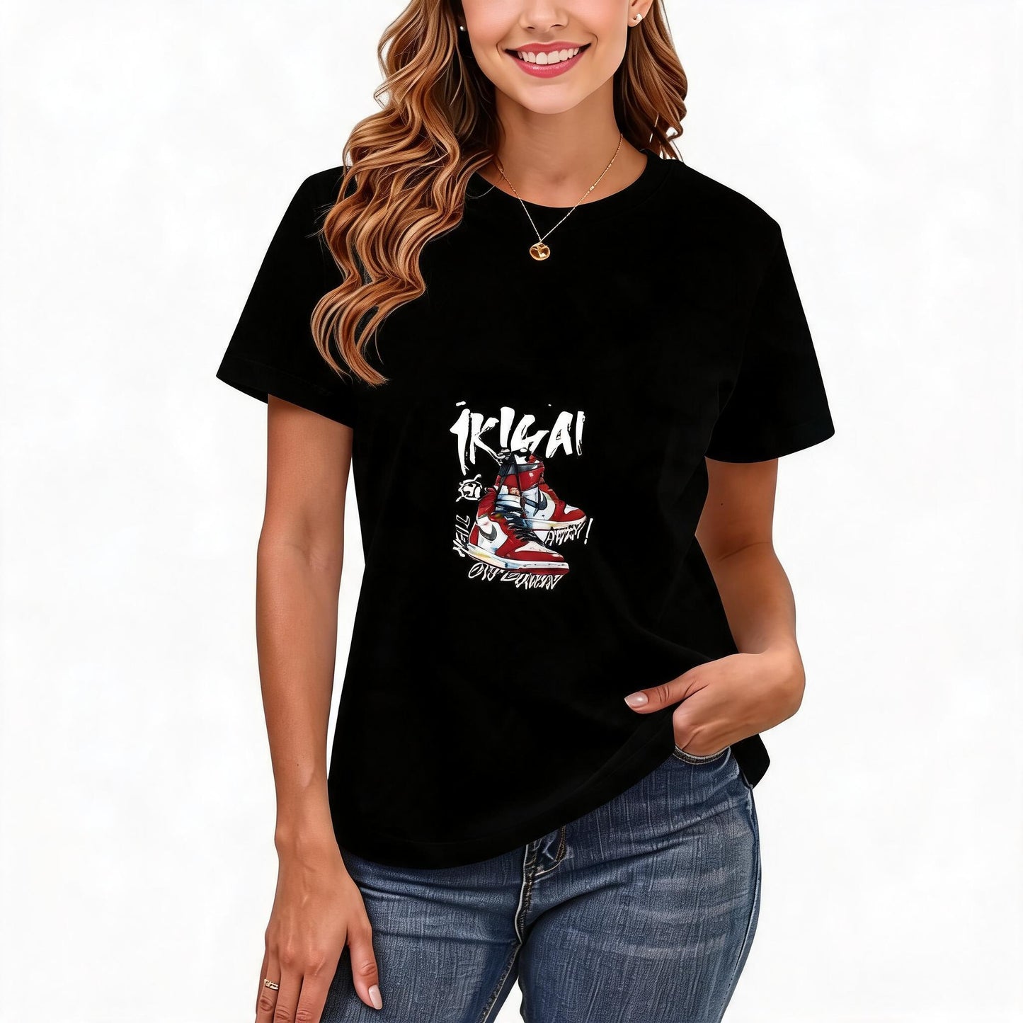 Women's Loose Fit Printed T-shirt | 200GSM Soft Breathable Cotton, Trendy Pattern for Daily & Outdoor Use 123