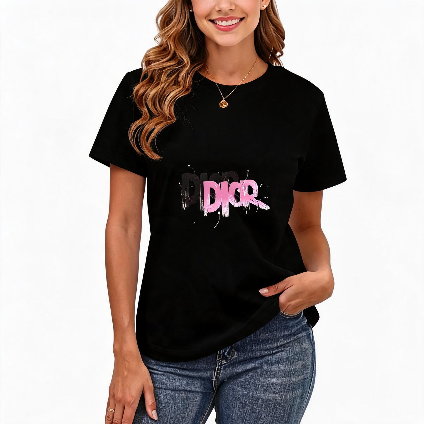 Women's Loose Fit Printed T-shirt | 200GSM Soft Breathable Cotton, Trendy Pattern for Daily & Outdoor Use 121