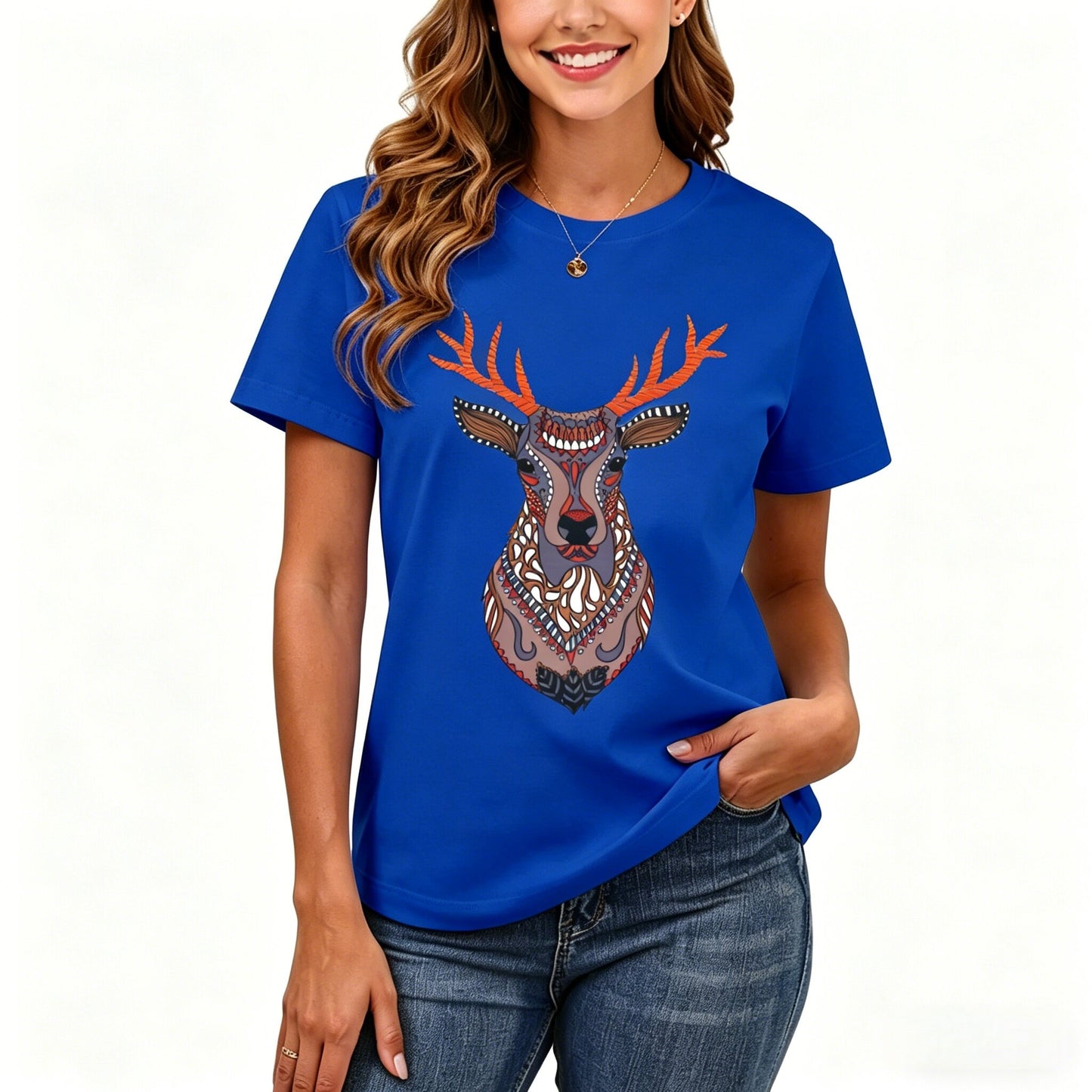 200GSM Women Premium Pure Cotton Graphic Print T Shirt Casual Crew Neck Short Sleeve Fashion Printed Ladies Daily Tops 106