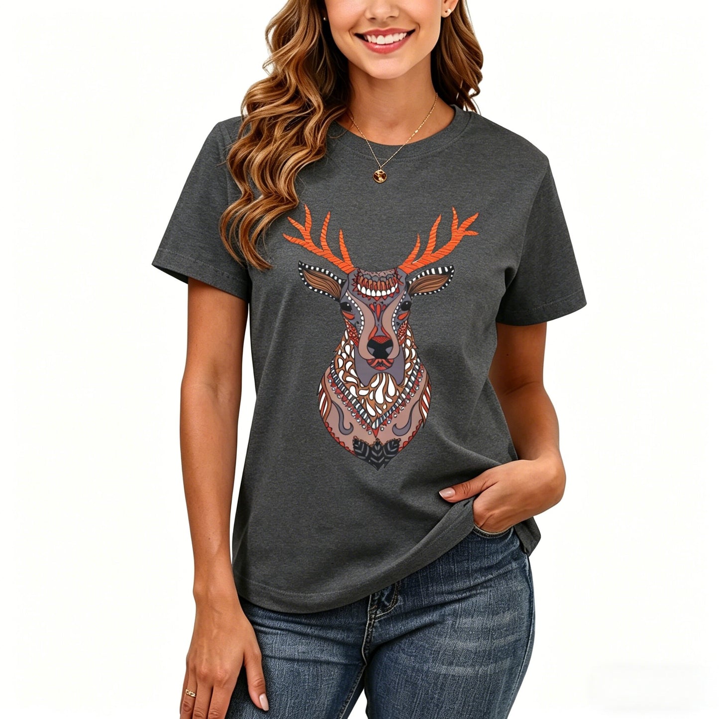 200GSM Women Premium Pure Cotton Graphic Print T Shirt Casual Crew Neck Short Sleeve Fashion Printed Ladies Daily Tops 106