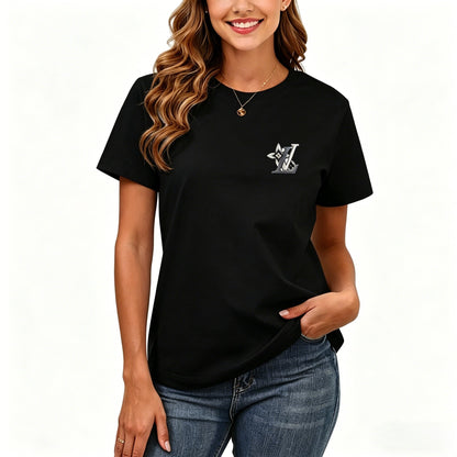 200GSM Women Premium Pure Cotton Graphic Print T Shirt Casual Crew Neck Short Sleeve Fashion Printed Ladies Daily Tops 107