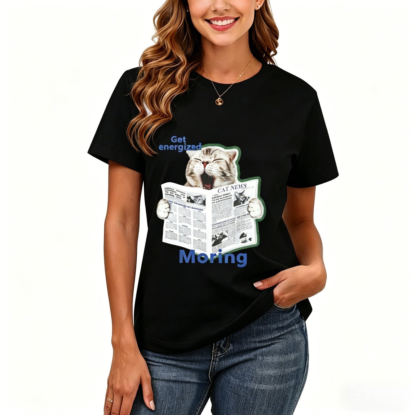 200GSM Women Premium Pure Cotton Graphic Print T Shirt Casual Crew Neck Short Sleeve Fashion Printed Ladies Daily Tops 108
