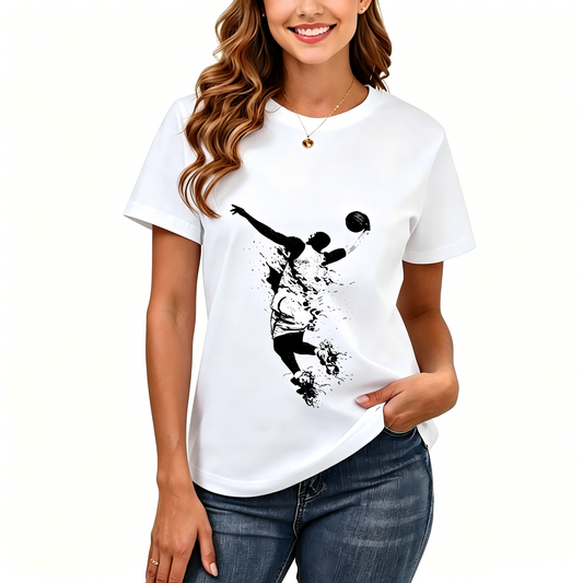 Women's Loose Fit Printed T-shirt | 200GSM Soft Breathable Cotton, Trendy Pattern for Daily & Outdoor Use 127