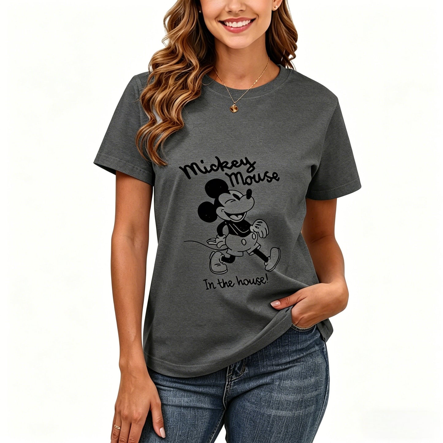 200GSM Women Premium Pure Cotton Graphic Print T Shirt Casual Crew Neck Short Sleeve Fashion Printed Ladies Daily Tops 111
