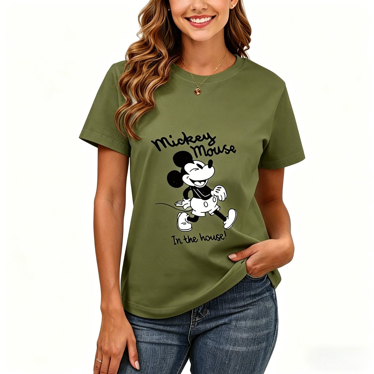 200GSM Women Premium Pure Cotton Graphic Print T Shirt Casual Crew Neck Short Sleeve Fashion Printed Ladies Daily Tops 111
