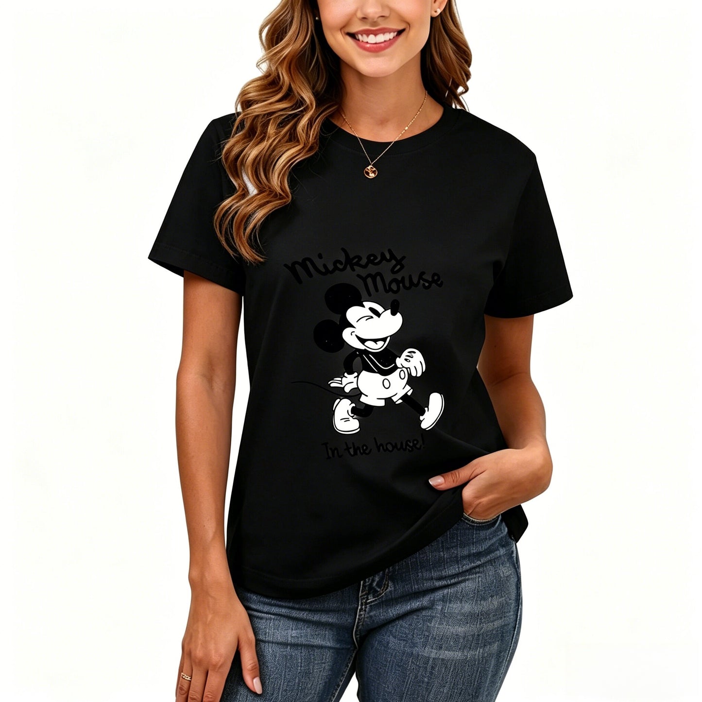 200GSM Women Premium Pure Cotton Graphic Print T Shirt Casual Crew Neck Short Sleeve Fashion Printed Ladies Daily Tops 111