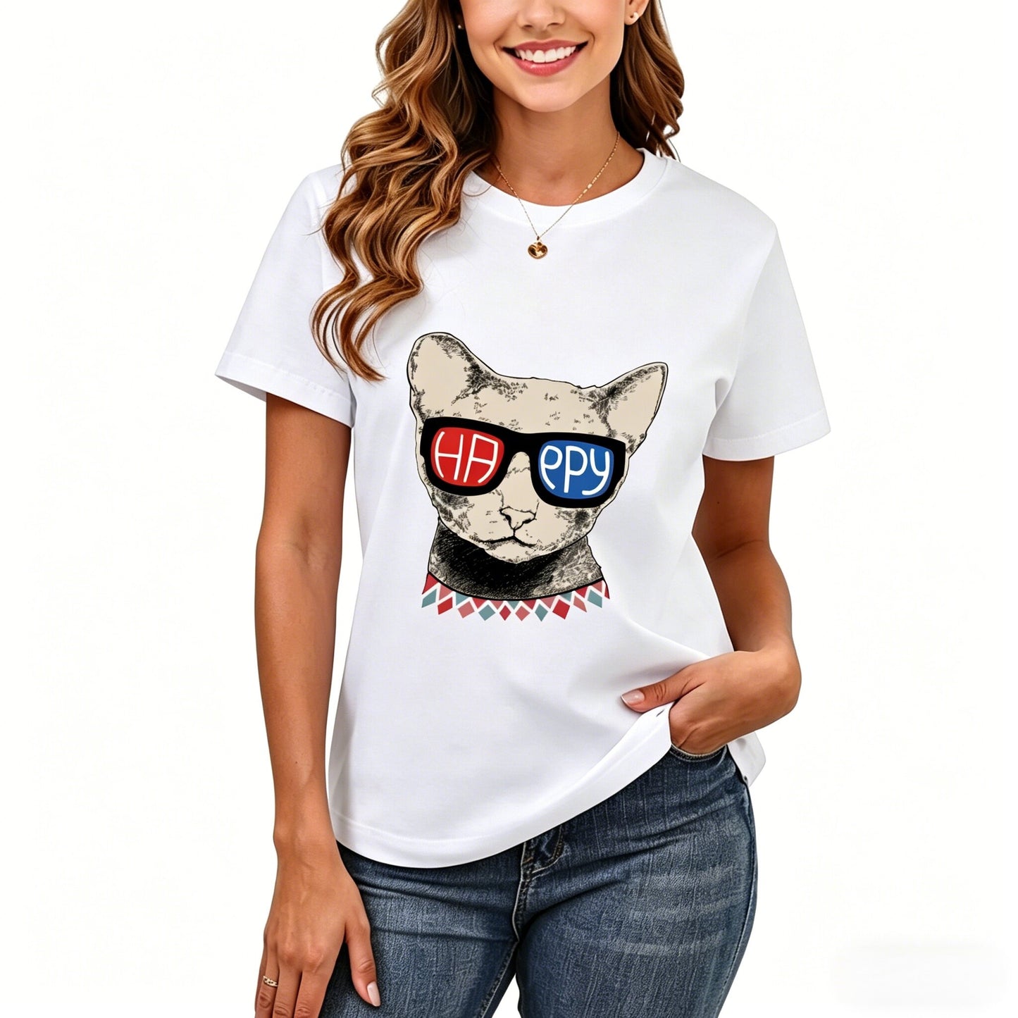 200GSM Women Premium Pure Cotton Graphic Print T Shirt Casual Crew Neck Short Sleeve Fashion Printed Ladies Daily Tops 112