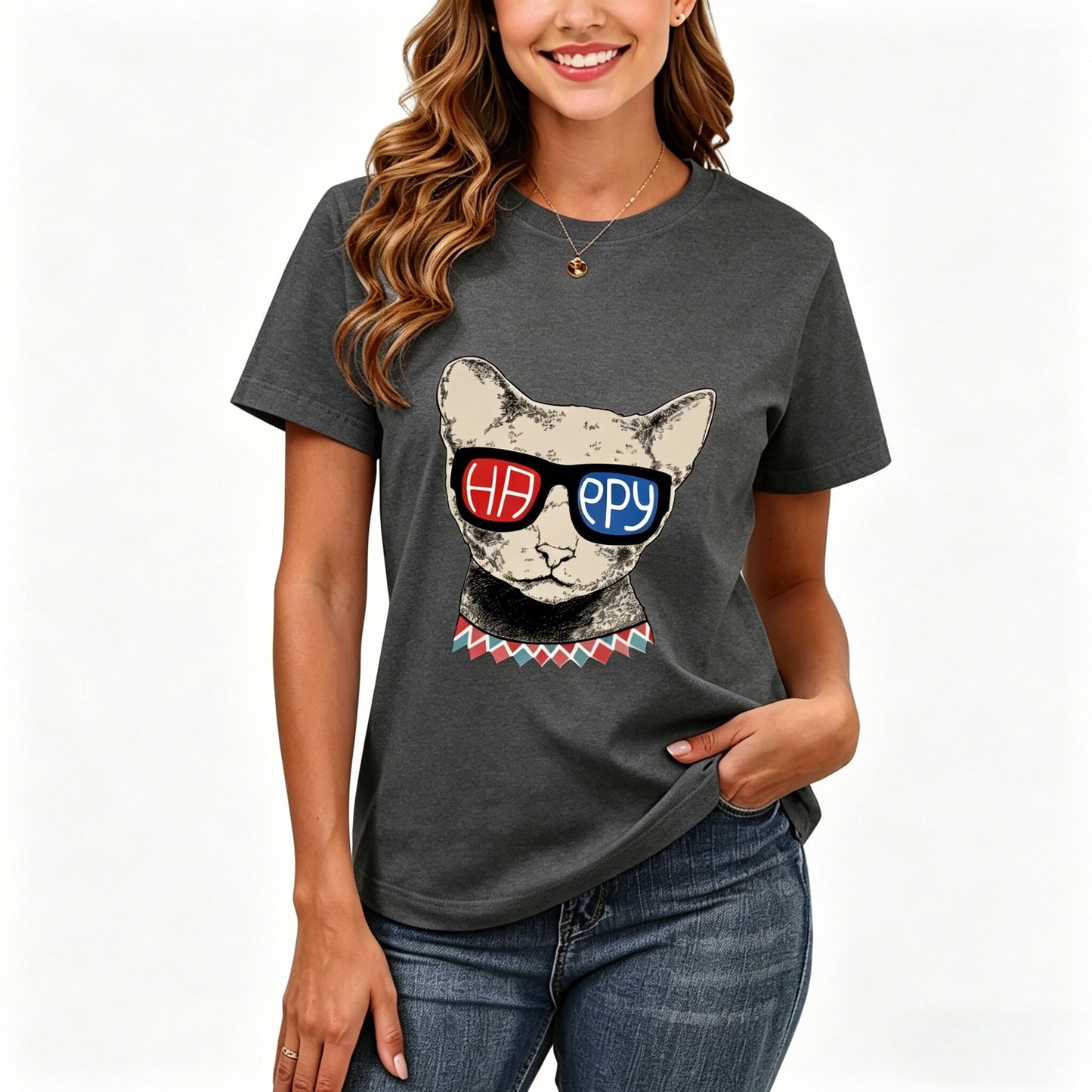 200GSM Women Premium Pure Cotton Graphic Print T Shirt Casual Crew Neck Short Sleeve Fashion Printed Ladies Daily Tops 112