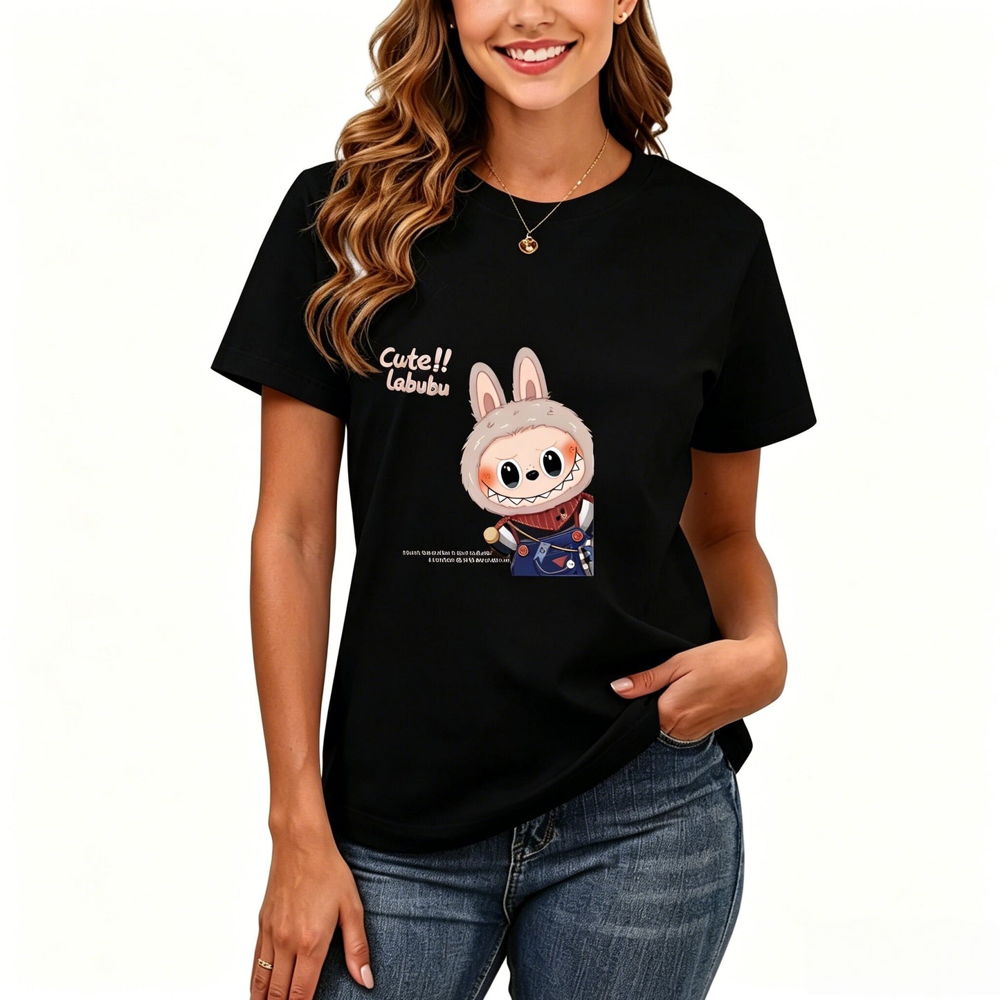 200GSM Women Premium Pure Cotton Graphic Print T Shirt Casual Crew Neck Short Sleeve Fashion Printed Ladies Daily Tops 113
