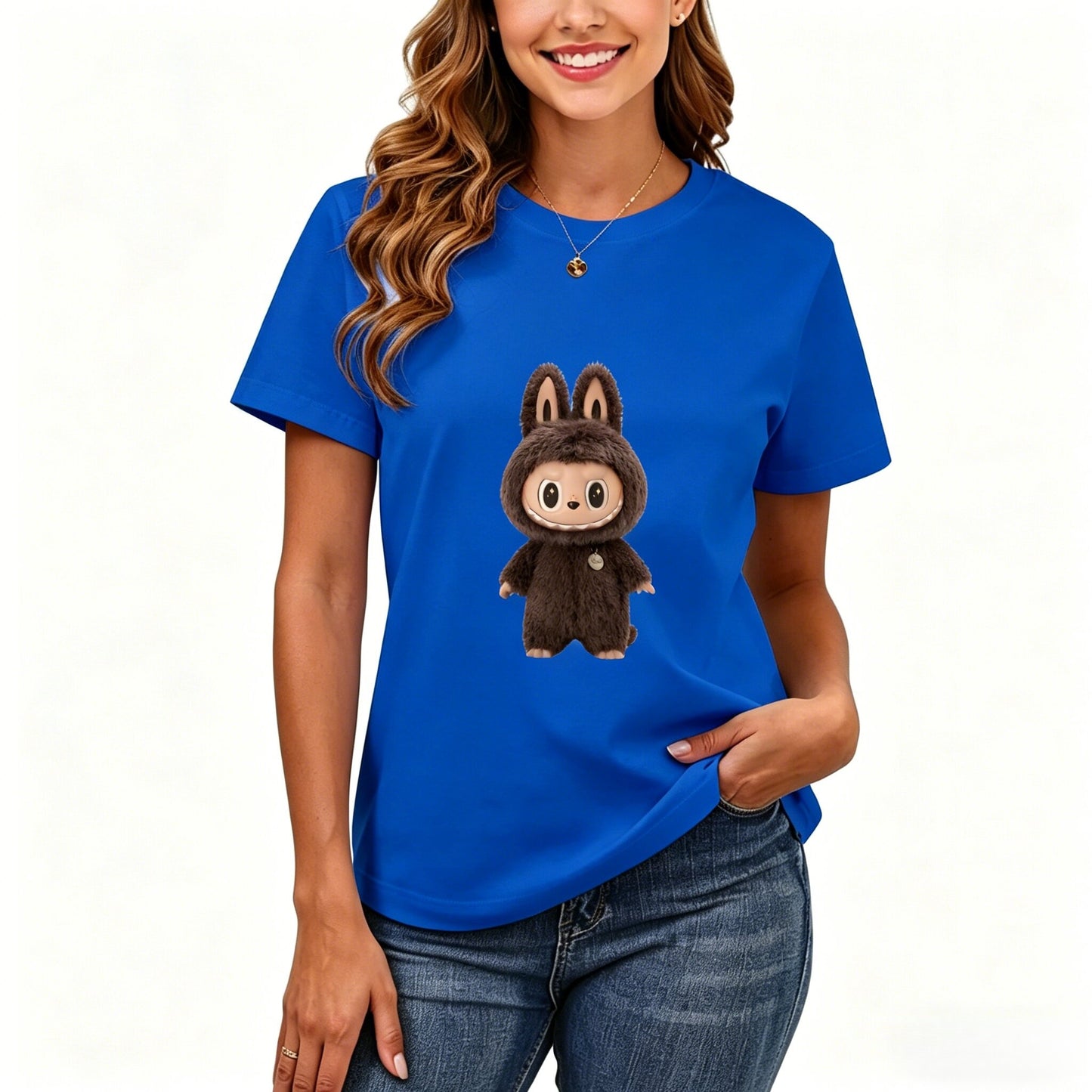 200GSM Women Premium Pure Cotton Graphic Print T Shirt Casual Crew Neck Short Sleeve Fashion Printed Ladies Daily Tops 114