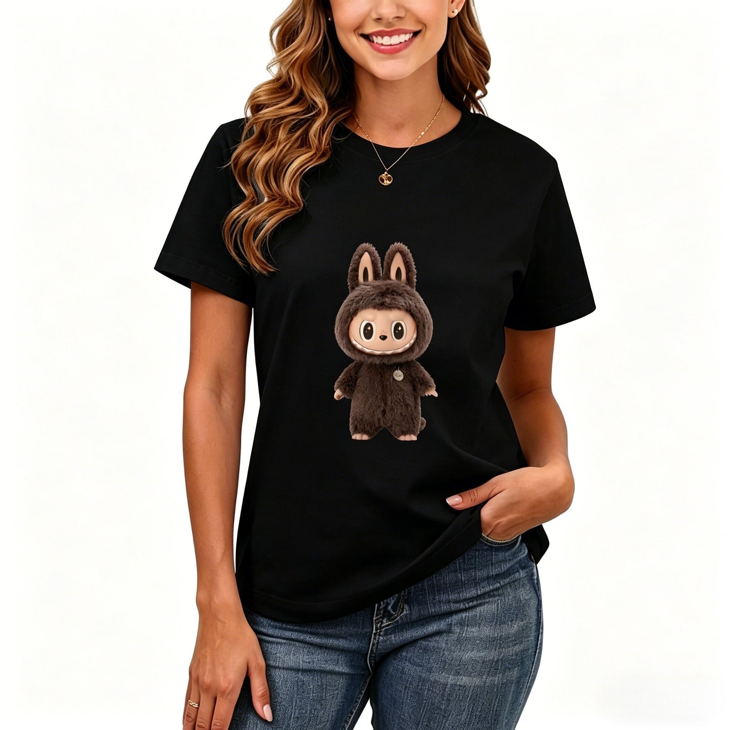200GSM Women Premium Pure Cotton Graphic Print T Shirt Casual Crew Neck Short Sleeve Fashion Printed Ladies Daily Tops 114