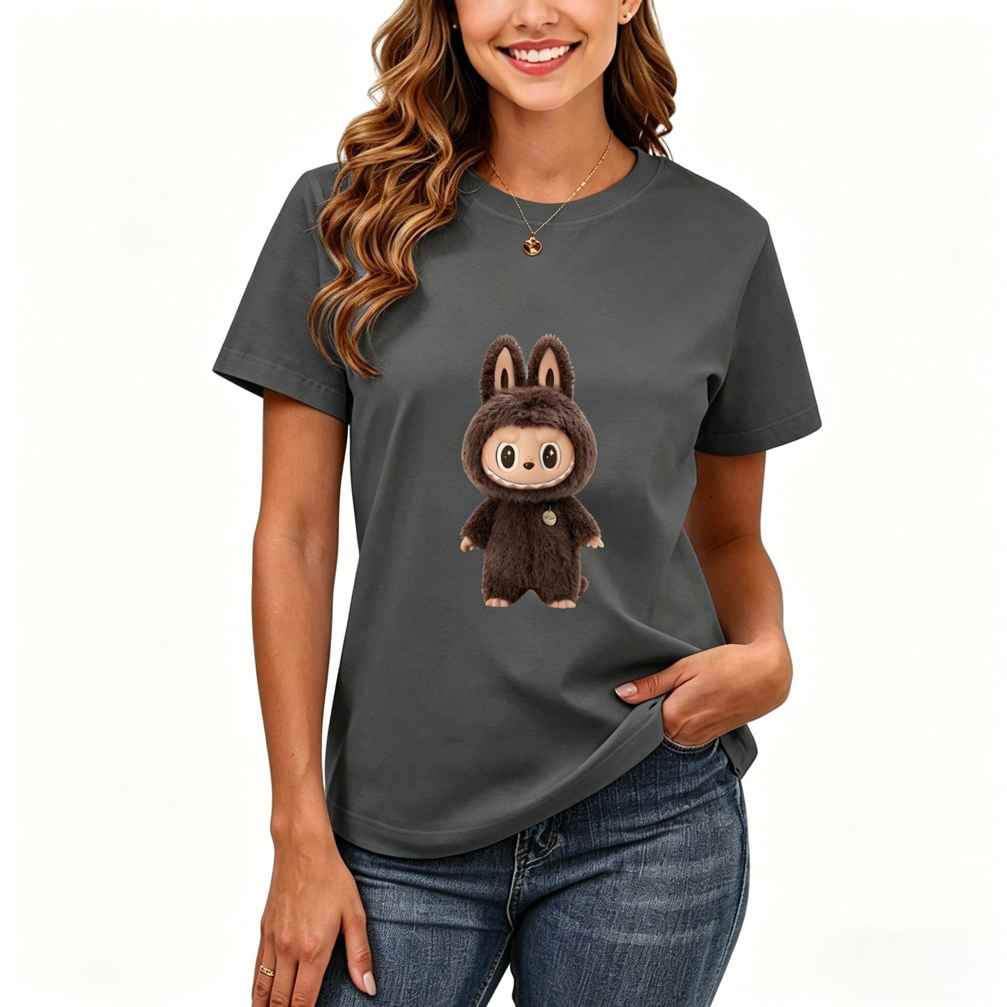 200GSM Women Premium Pure Cotton Graphic Print T Shirt Casual Crew Neck Short Sleeve Fashion Printed Ladies Daily Tops 114