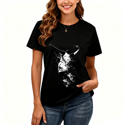 Women's Loose Fit Printed T-shirt | 200GSM Soft Breathable Cotton, Trendy Pattern for Daily & Outdoor Use 127