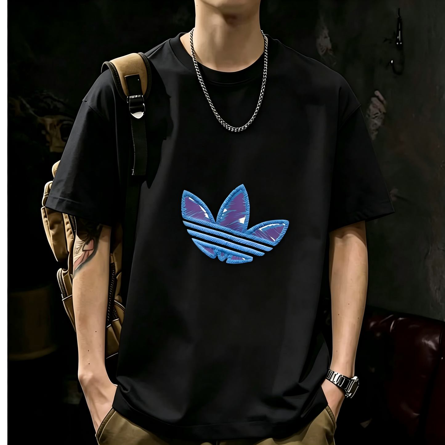 Unisex Casual Short Sleeve | 200GSM Heavyweight Cotton Printed Crew Neck Tee 075