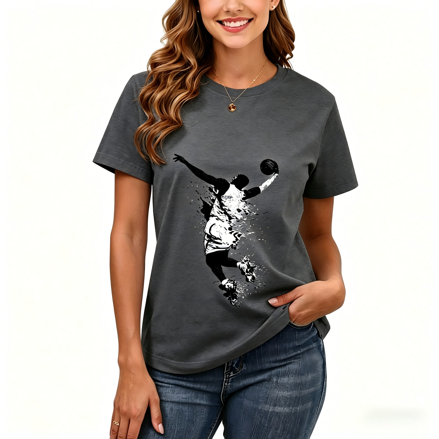 Women's Loose Fit Printed T-shirt | 200GSM Soft Breathable Cotton, Trendy Pattern for Daily & Outdoor Use 127