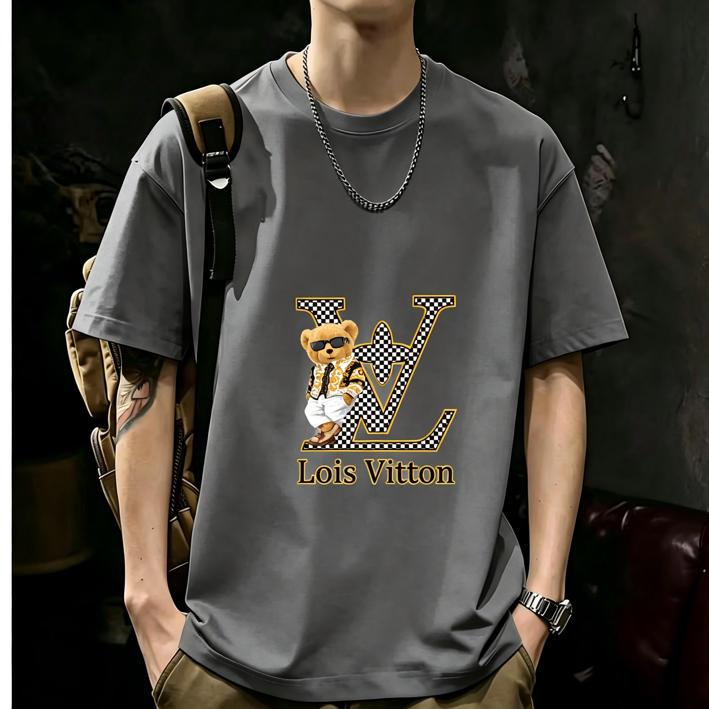 Unisex Casual Short Sleeve | 200GSM Heavyweight Cotton Printed Crew Neck Tee 072