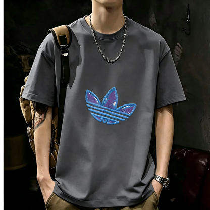 Unisex Casual Short Sleeve | 200GSM Heavyweight Cotton Printed Crew Neck Tee 075