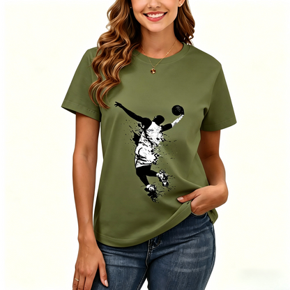Women's Loose Fit Printed T-shirt | 200GSM Soft Breathable Cotton, Trendy Pattern for Daily & Outdoor Use 127