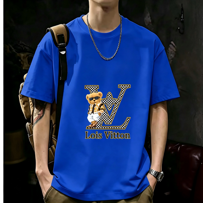 Unisex Casual Short Sleeve | 200GSM Heavyweight Cotton Printed Crew Neck Tee 072
