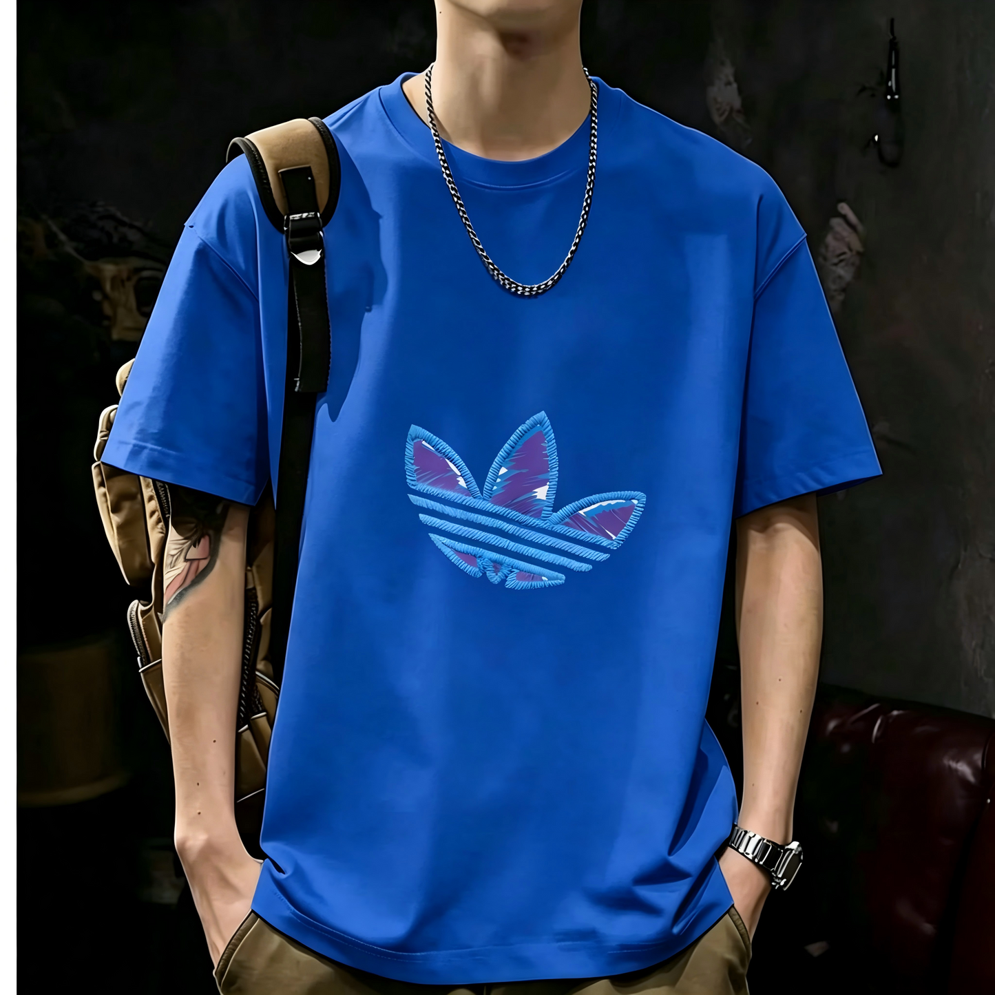 Unisex Casual Short Sleeve | 200GSM Heavyweight Cotton Printed Crew Neck Tee 075
