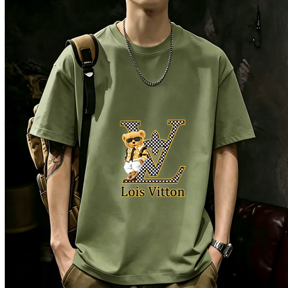 Unisex Casual Short Sleeve | 200GSM Heavyweight Cotton Printed Crew Neck Tee 072