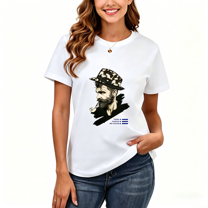 Women's Loose Fit Printed T-shirt | 200GSM Soft Breathable Cotton, Trendy Pattern for Daily & Outdoor Use 128