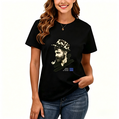 Women's Loose Fit Printed T-shirt | 200GSM Soft Breathable Cotton, Trendy Pattern for Daily & Outdoor Use 128