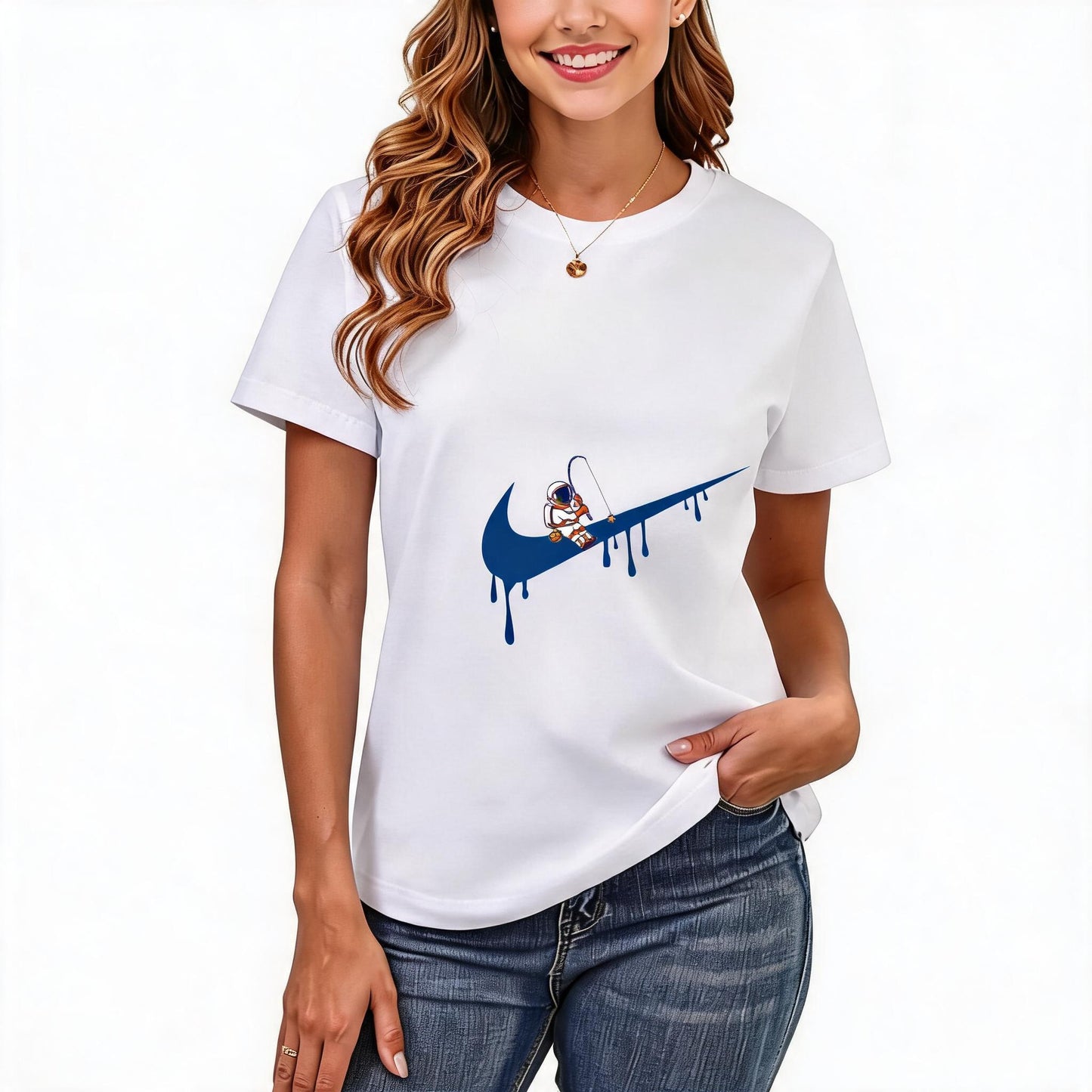 Women's Loose Fit Printed T-shirt | 200GSM Soft Breathable Cotton, Trendy Pattern for Daily & Outdoor Use 119
