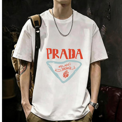 Unisex Casual Short Sleeve | 200GSM Heavyweight Cotton Printed Crew Neck Tee 047