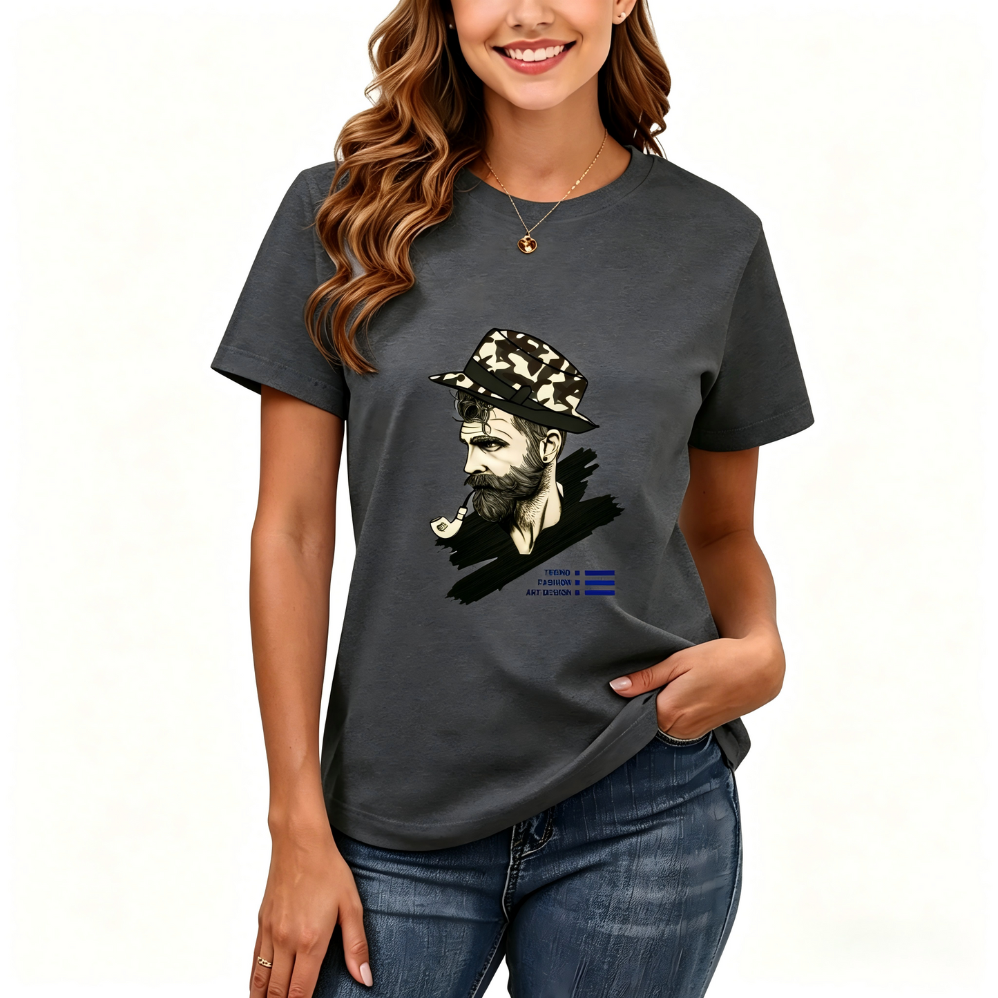 Women's Loose Fit Printed T-shirt | 200GSM Soft Breathable Cotton, Trendy Pattern for Daily & Outdoor Use 128