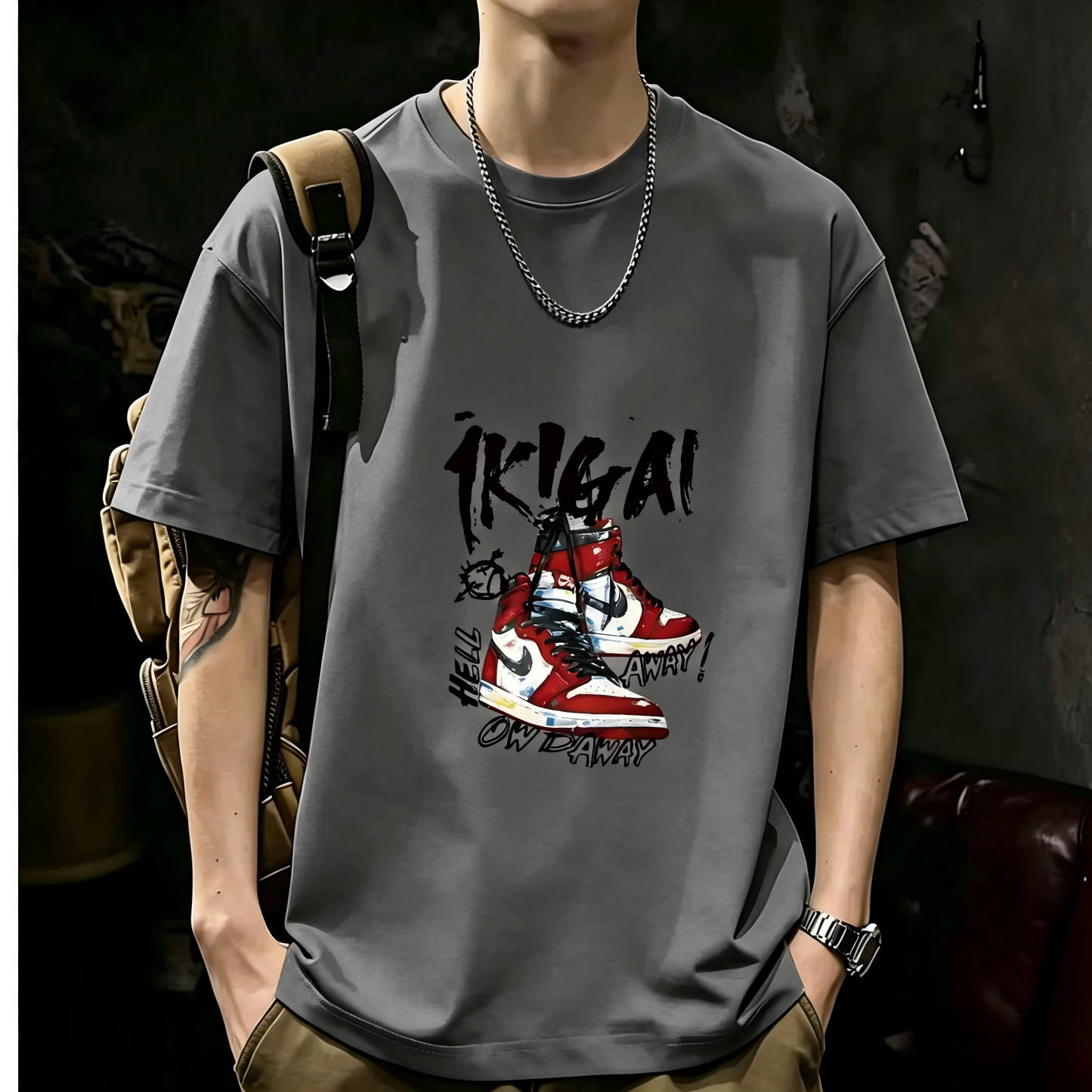 Unisex Casual Short Sleeve | 200GSM Heavyweight Cotton Printed Crew Neck Tee 076