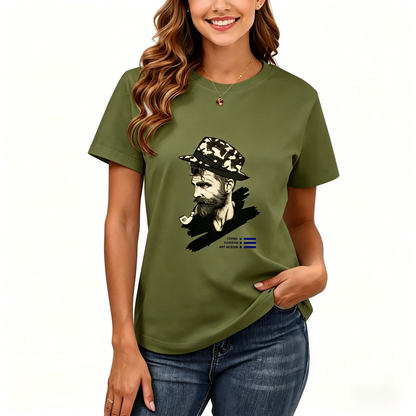 Women's Loose Fit Printed T-shirt | 200GSM Soft Breathable Cotton, Trendy Pattern for Daily & Outdoor Use 128