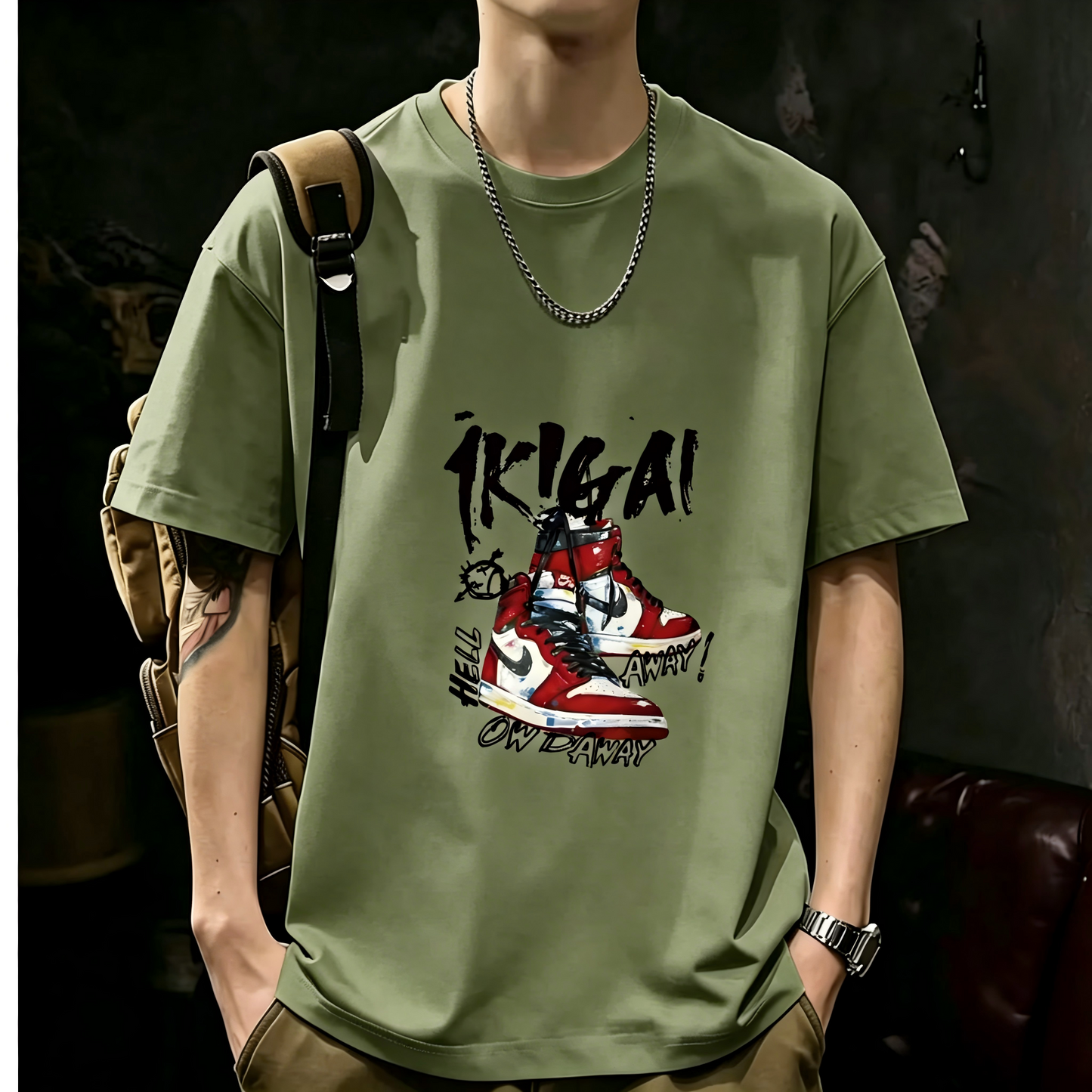 Unisex Casual Short Sleeve | 200GSM Heavyweight Cotton Printed Crew Neck Tee 076