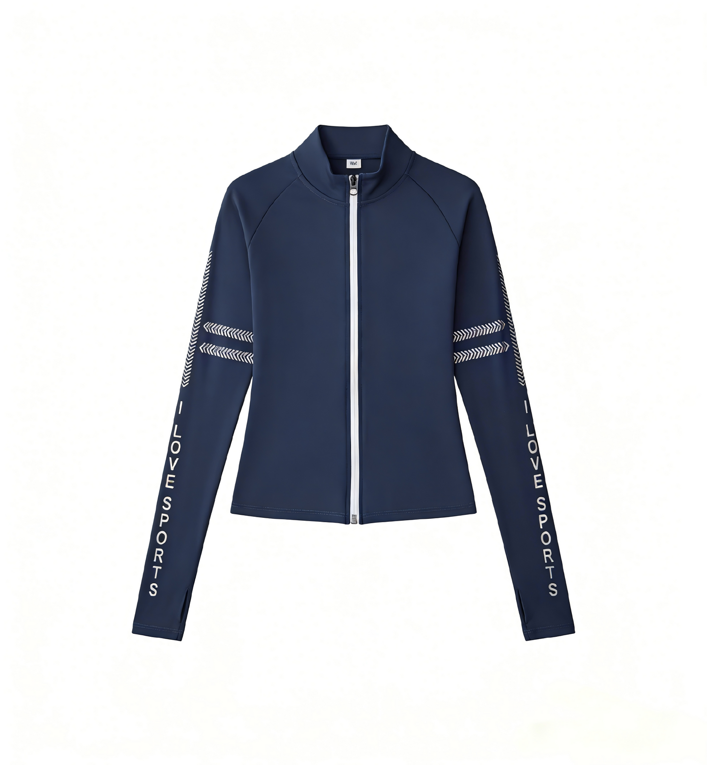 Women's Letter Zip Print Yoga Jacket, Half High Neck, Naked Feeling Fitness Top, Stylish Sports Coat