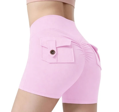 High-Waist Pocket Yoga Shorts, Breathable Butt-Lifting Sports Shorts, Soft Close-Fitting for Yoga and Workout