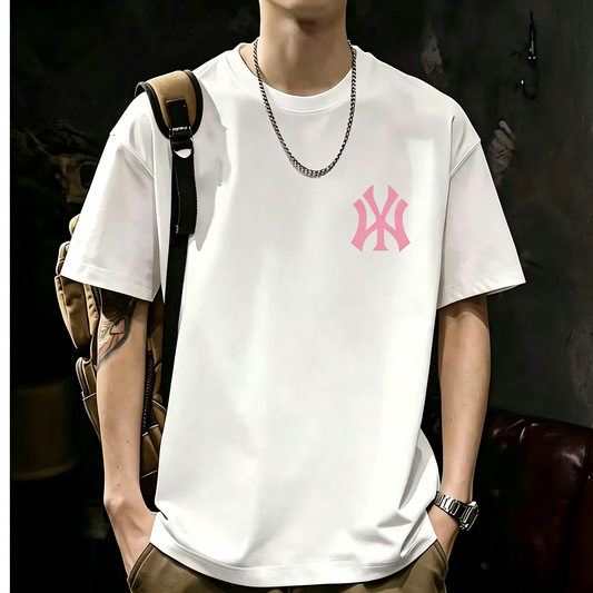 Unisex Casual Short Sleeve | 200GSM Heavyweight Cotton Printed Crew Neck Tee 073